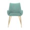 Armen Living Avery Teal Fabric Dining Room Chair with Gold Legs LCAVCHTEAL - alternate 3
